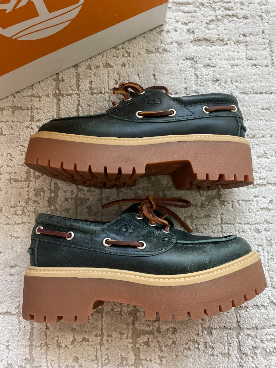 Timberland green leather chunky boat shoe photo 2
