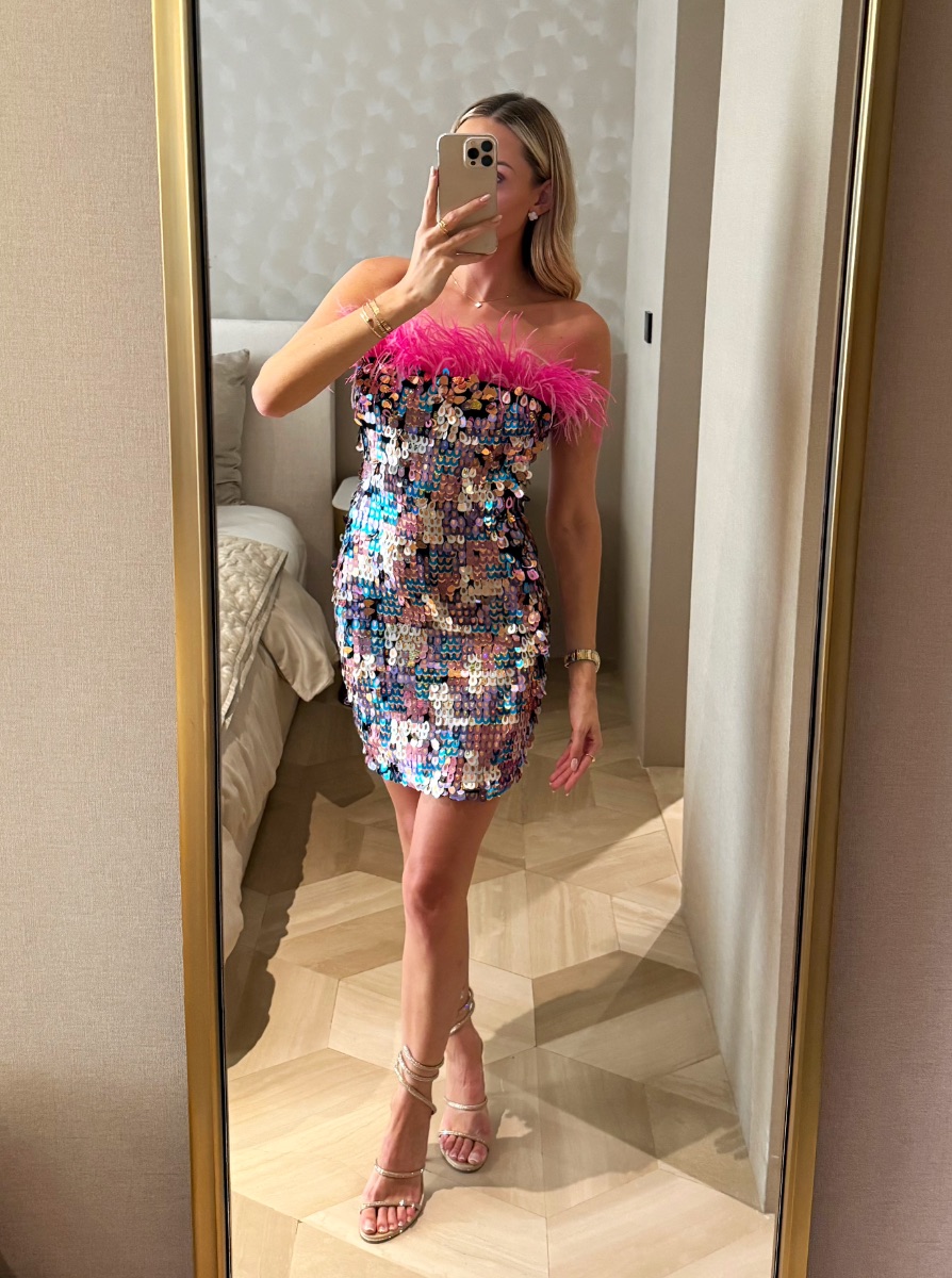 Sequin Colored Mini Dress