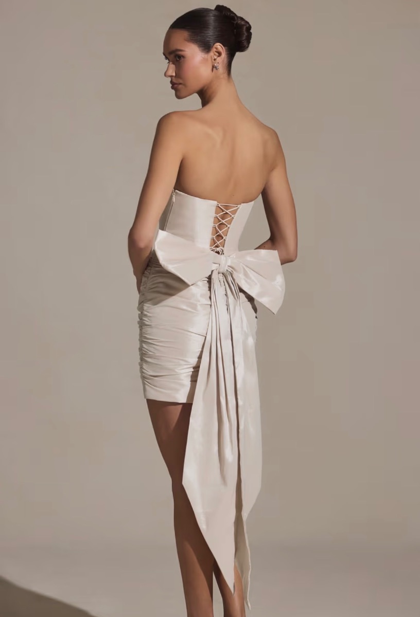 Oh Polly Satin Bow Mini Dress photo 2