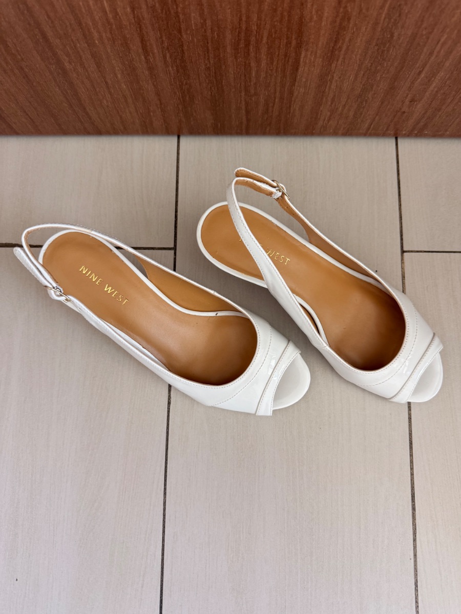 Nine West White Kitten Heels photo 2
