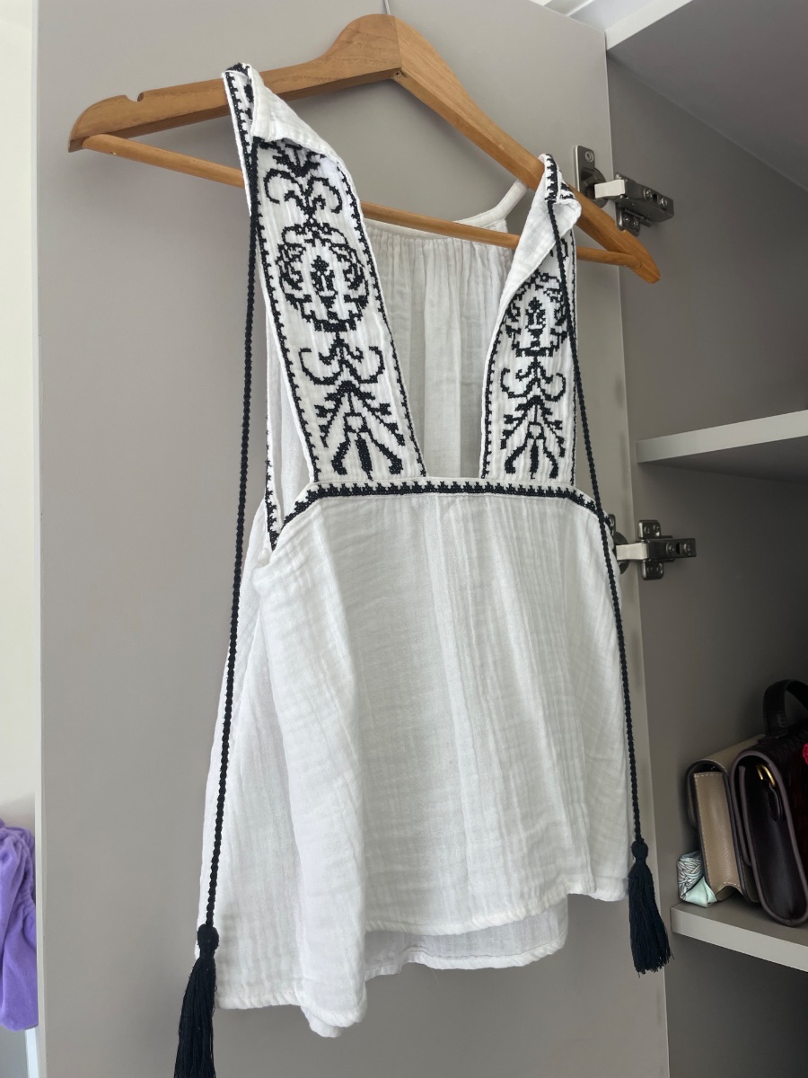 Zara linen top with back detail