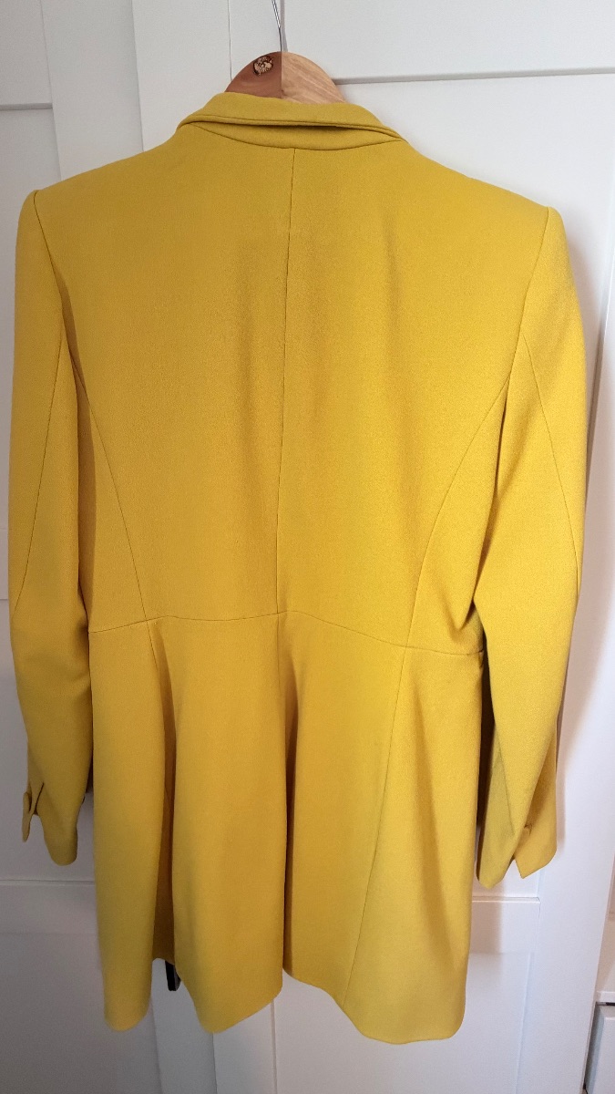 Zara Long Mustard Yellow Blazer – Size L photo 2