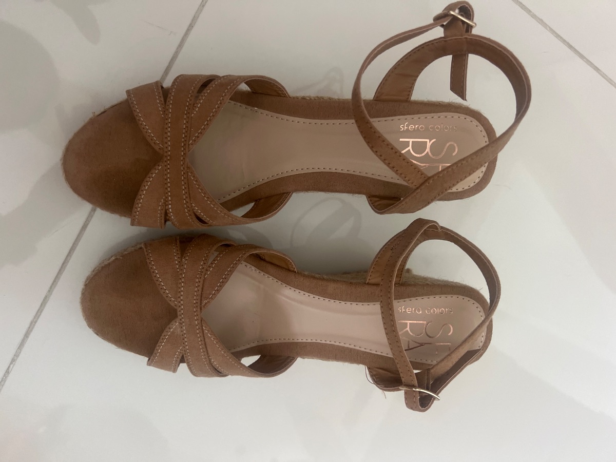 Sfera Sergio Costa Nude Suede Wedge Espadrille Sandals – Excellent Condition