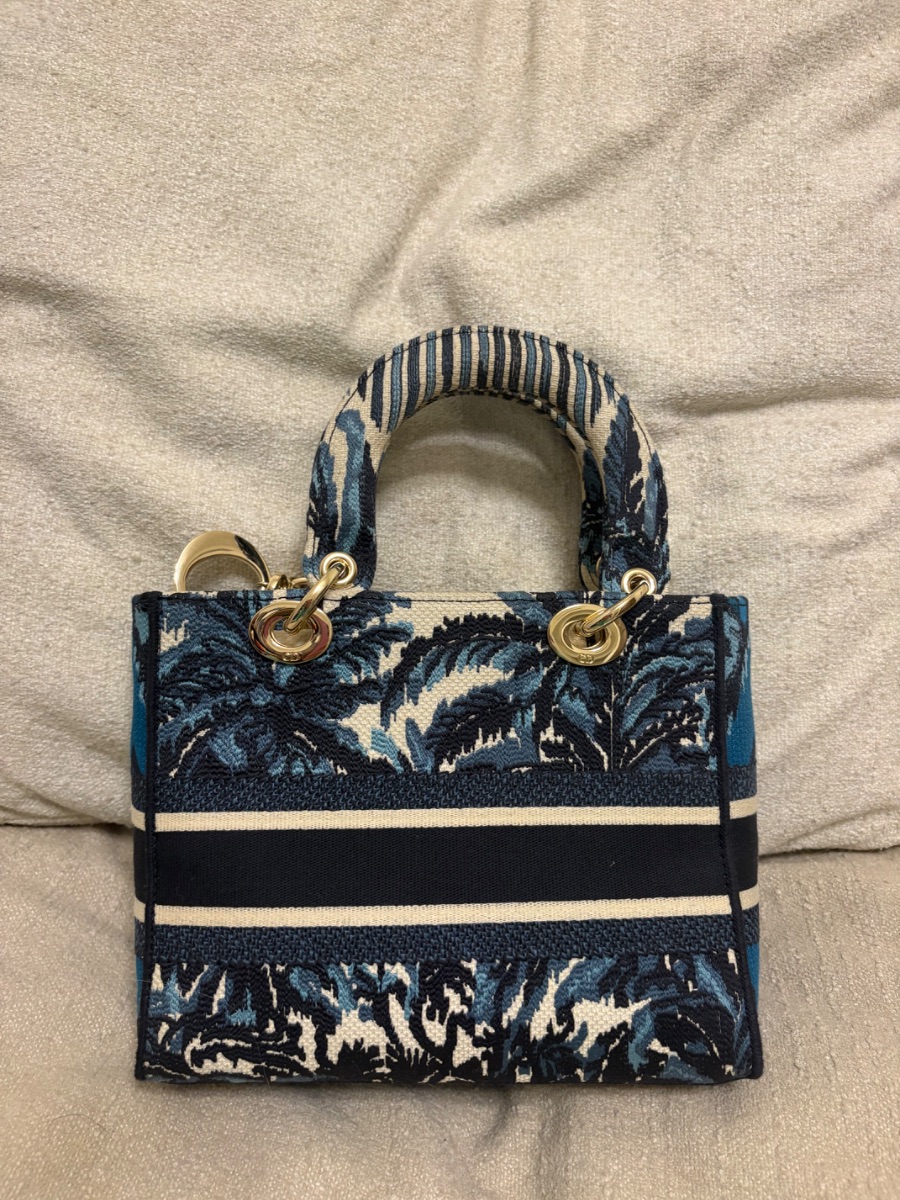 Christian Dior Lady D-Lite Blue Embroidered Handbag photo 2