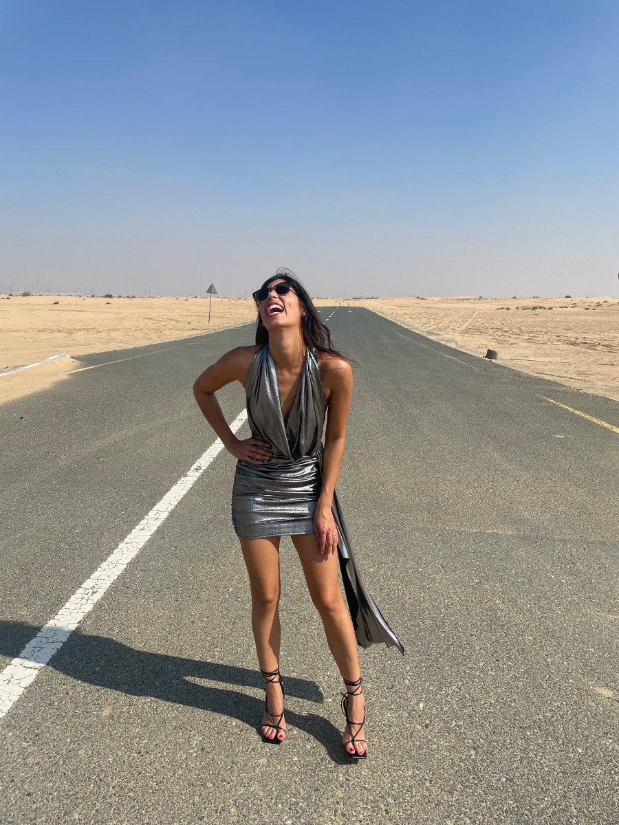 Uk Boutique Metallic Mini Dress