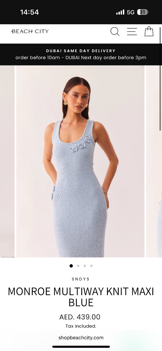 Beach City Blue Knitted Maxi Dress