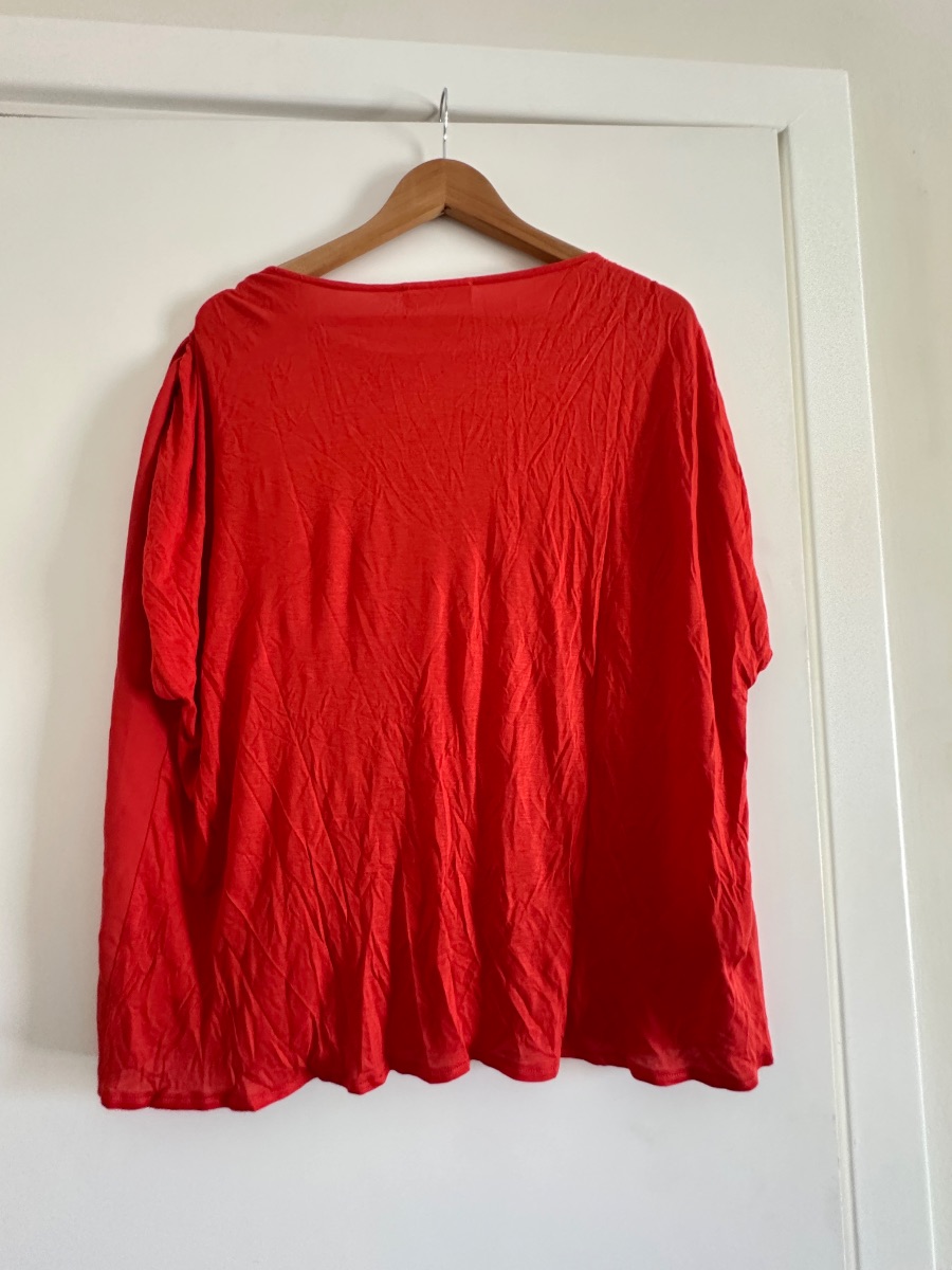 Mango Red shirt sleeve topn photo 3