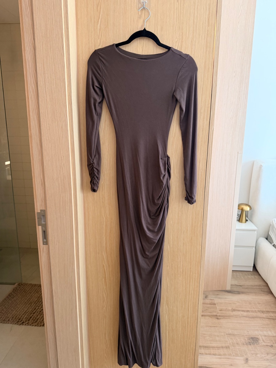 Oh Polly Backless Brown Maxi Dress photo 2