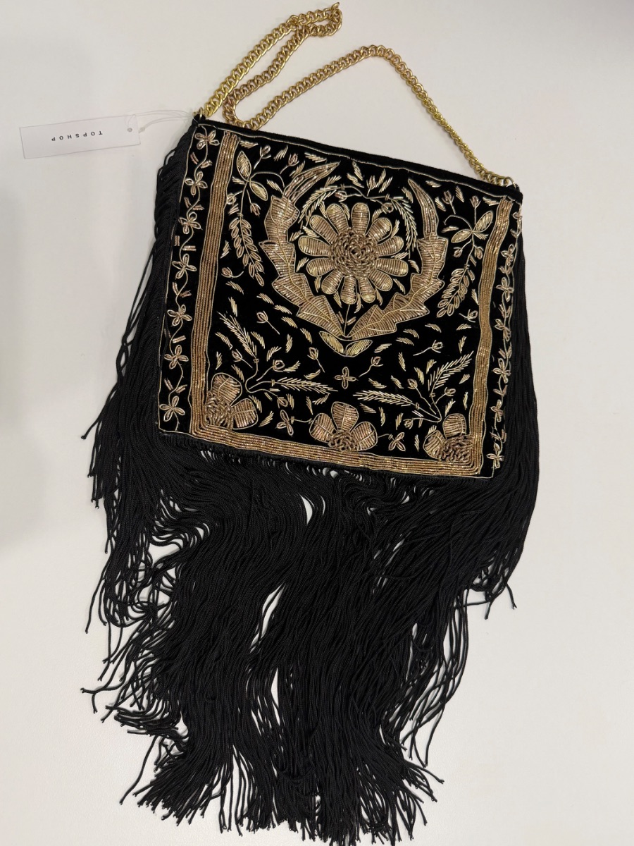 Topshop Black and Gold Bag with tassles photo 3