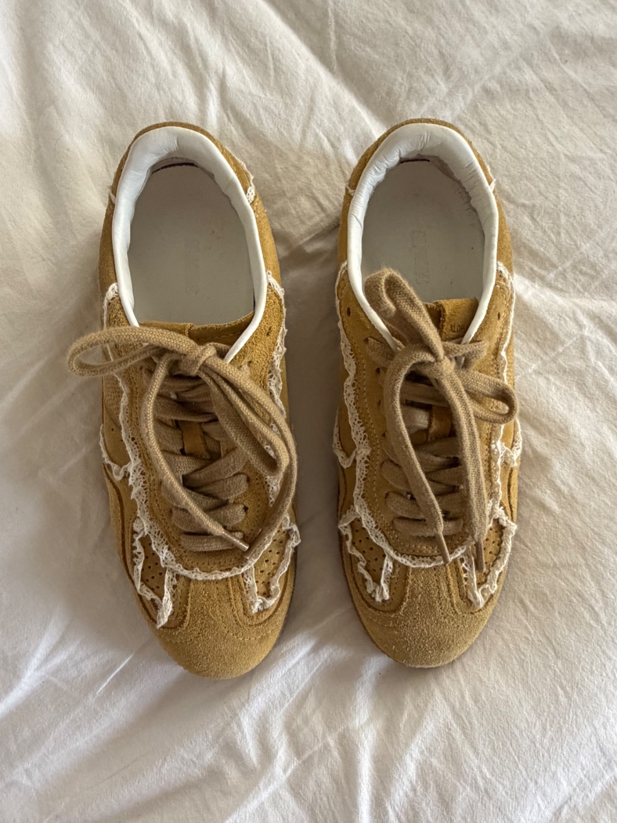 ALOHAS Mustard Yellow Lace Sneakers photo 3