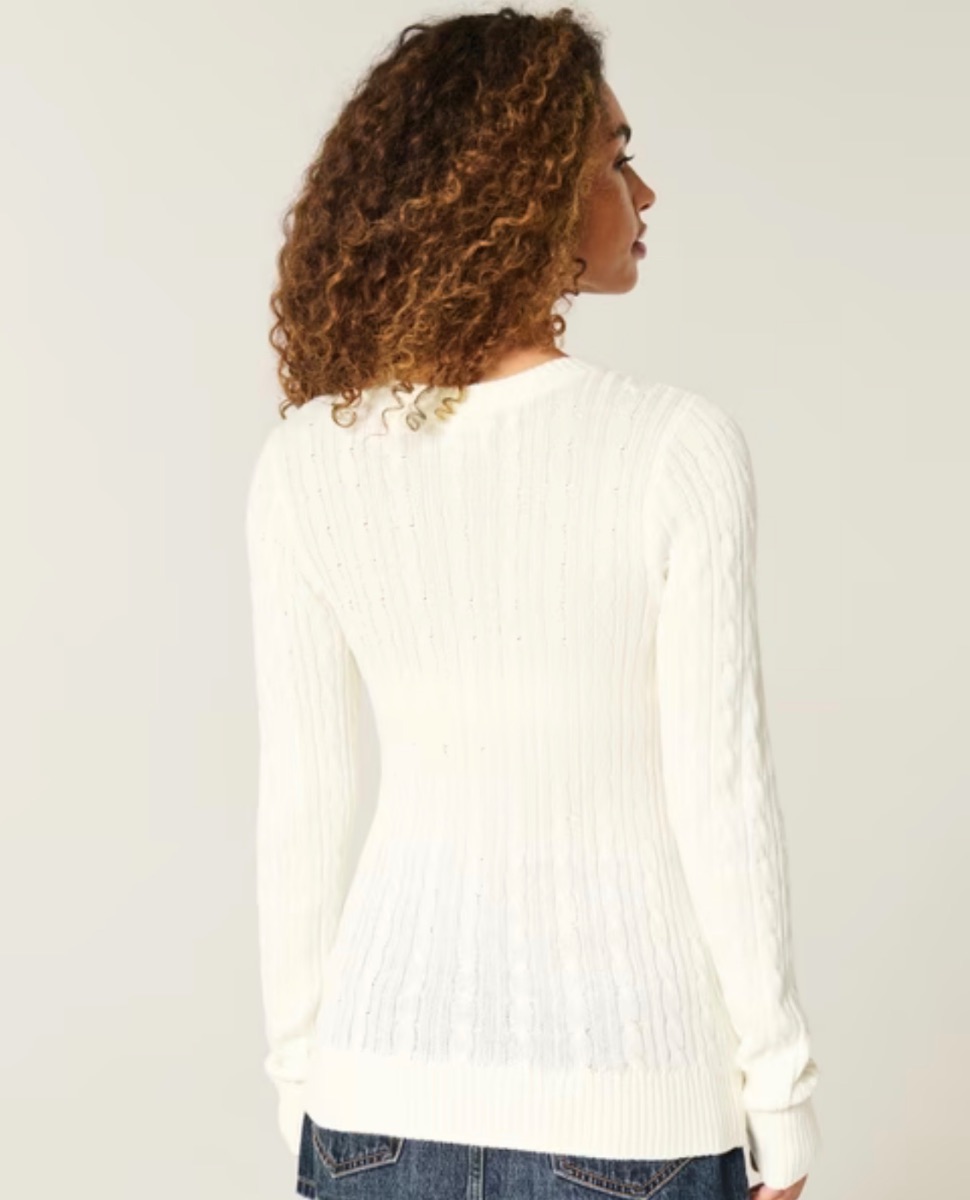 Hollister Cable knit star crew sweater photo 2
