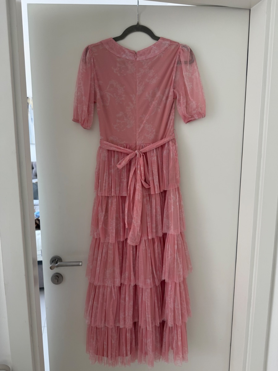 Anya Anaya Blush Pink Tiered Tulle Midi Dress – Never Worn photo 2