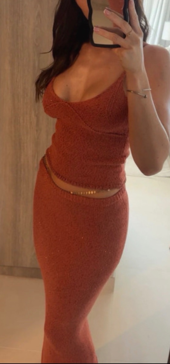 Asta resort orange knit two piece photo 2