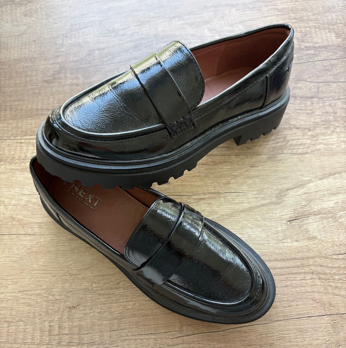 Next Black patent loafers