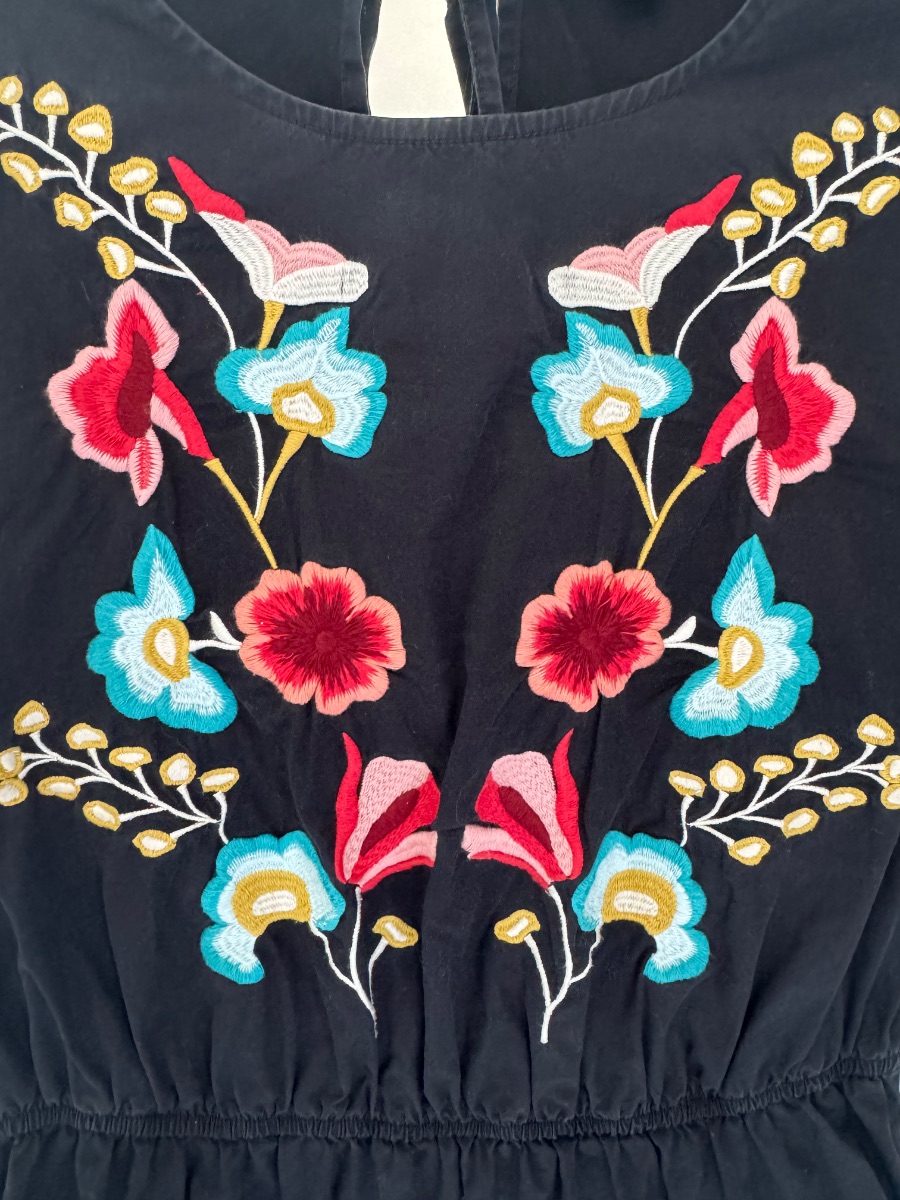 Topshop Black Embroidered Floral Dress photo 2