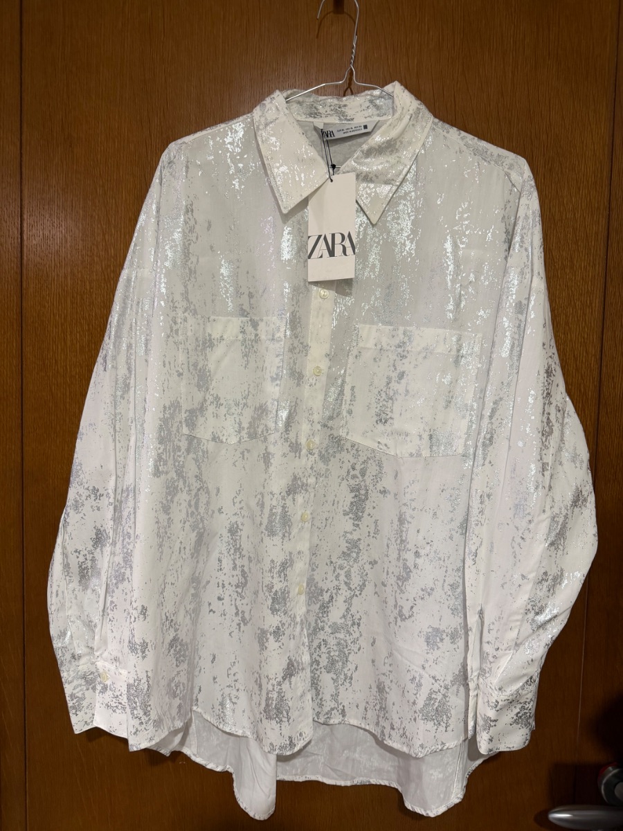 Zara white and Silver Shirt with Tag