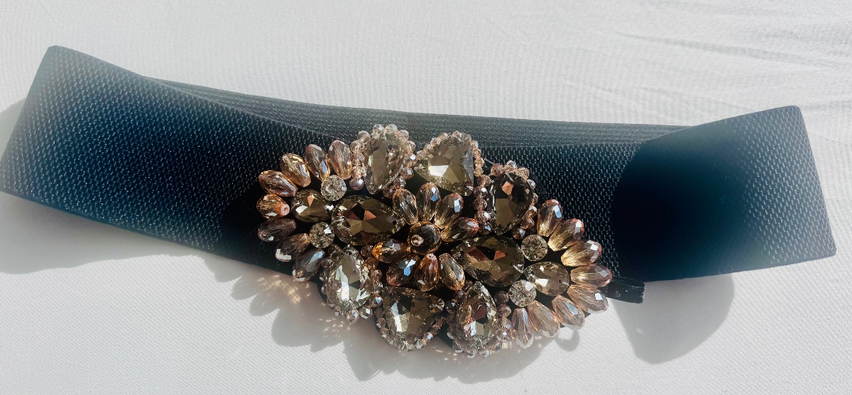 Zara elastic crystal belt