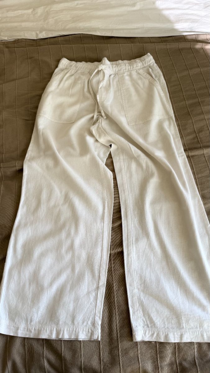 GAP White Linen Trousers Large
