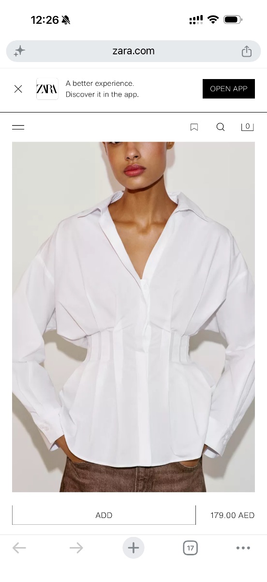 White Fitted Corset Detail Shirt - Zara (with Label)