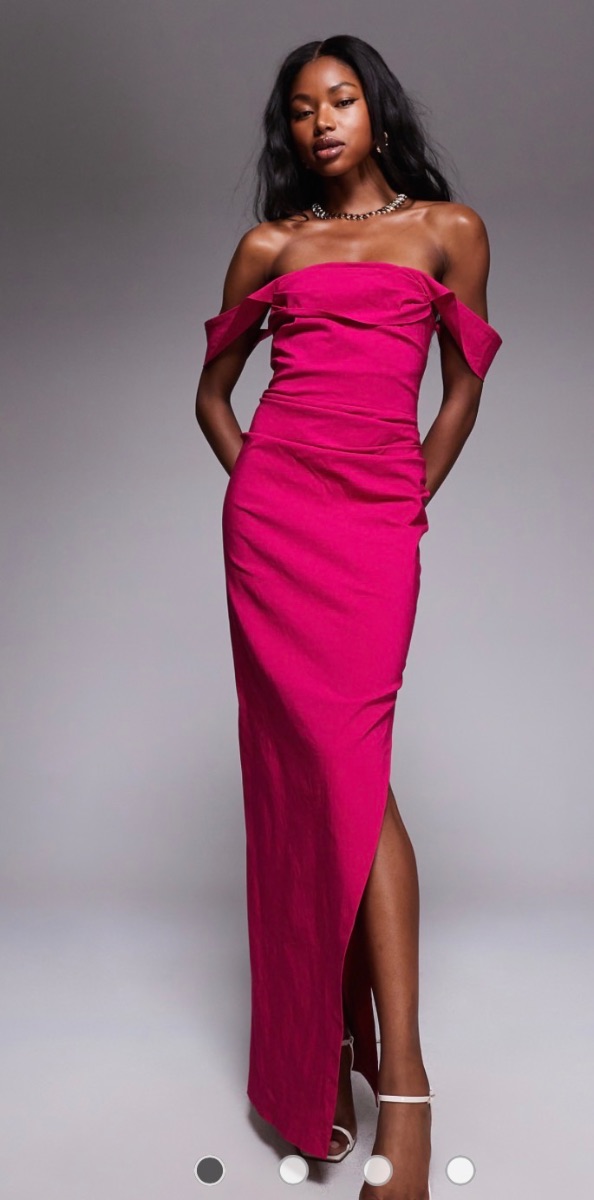 ASOS Fuschia maxi split dress photo 2