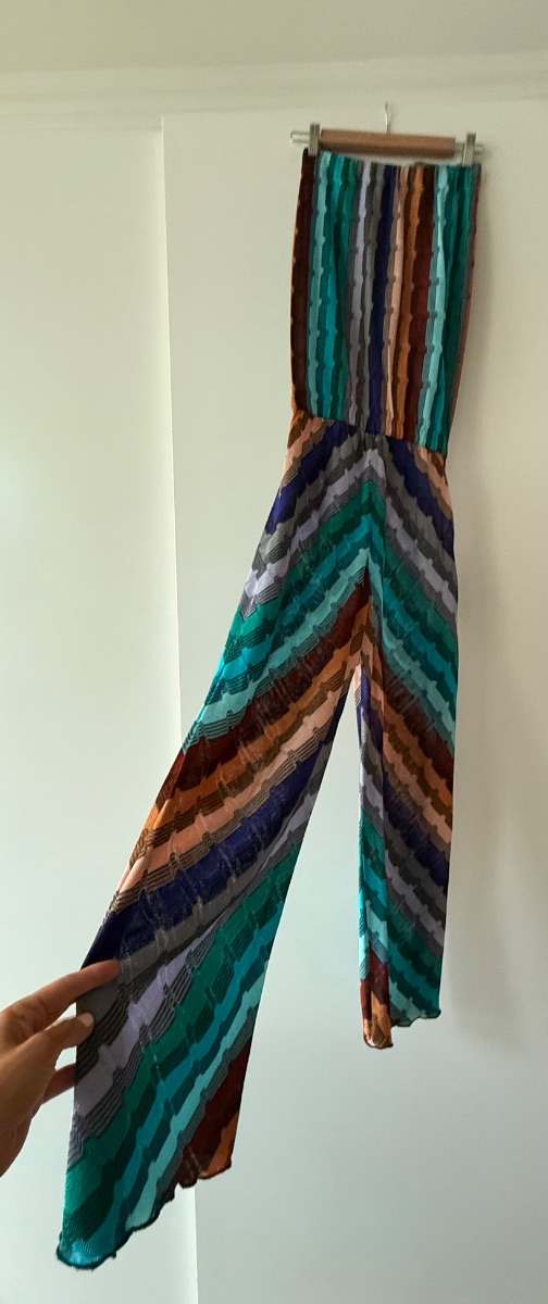 Missoni striped knit strapless jumpsuit