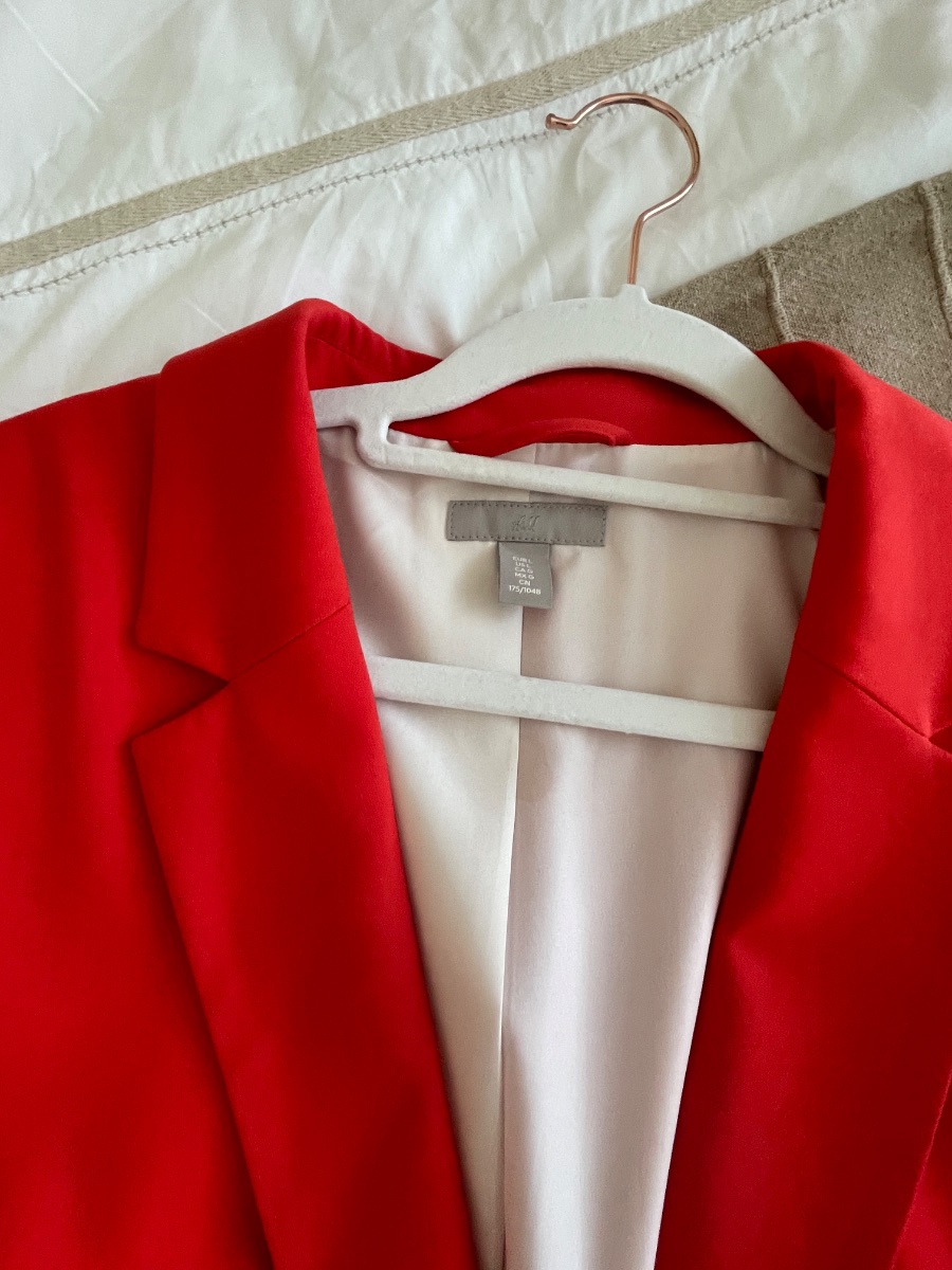 Coral Red H&M Oversized Blazer Large photo 3