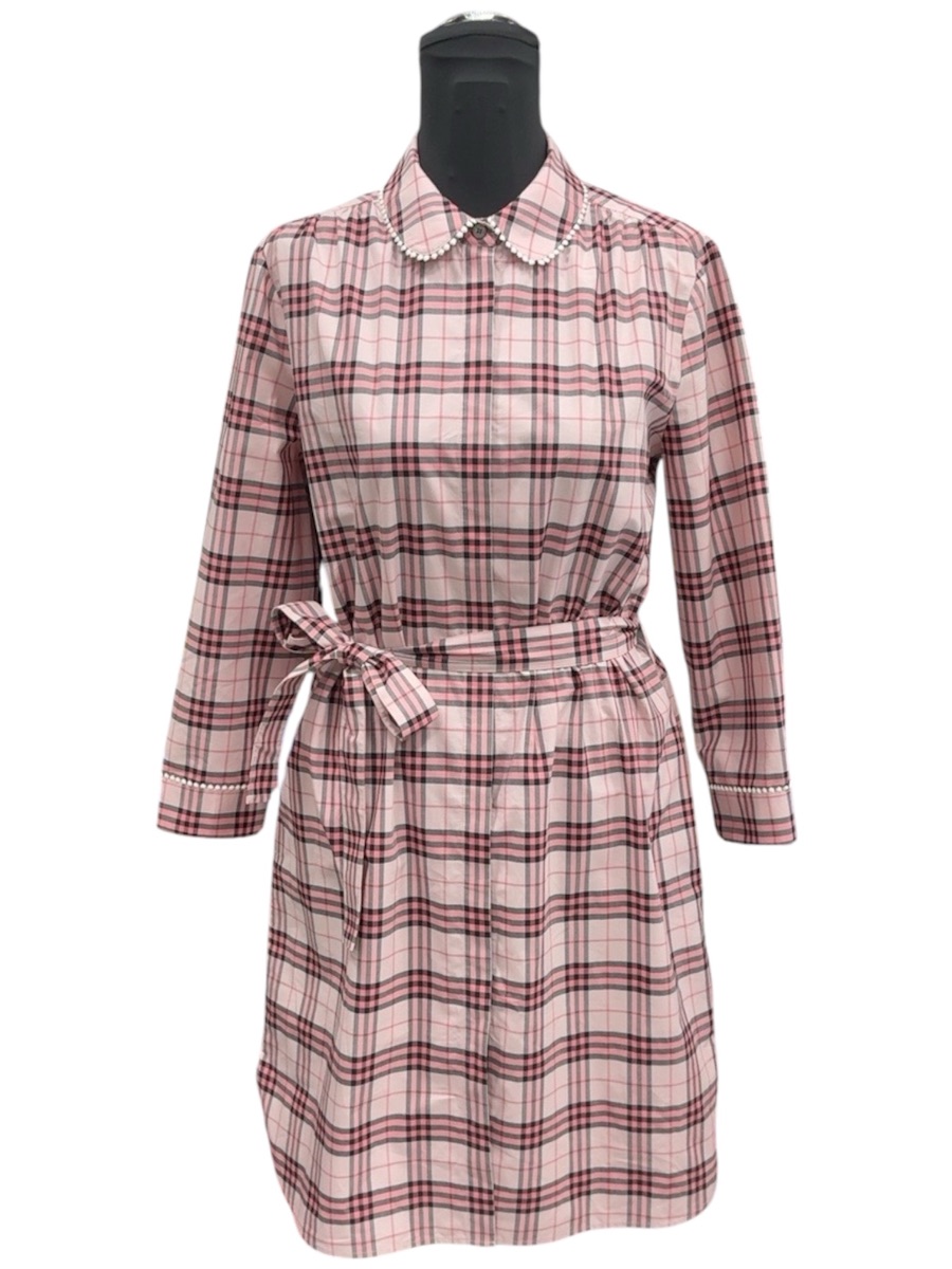 Burberry Check Cotton Belted Shirt Dress