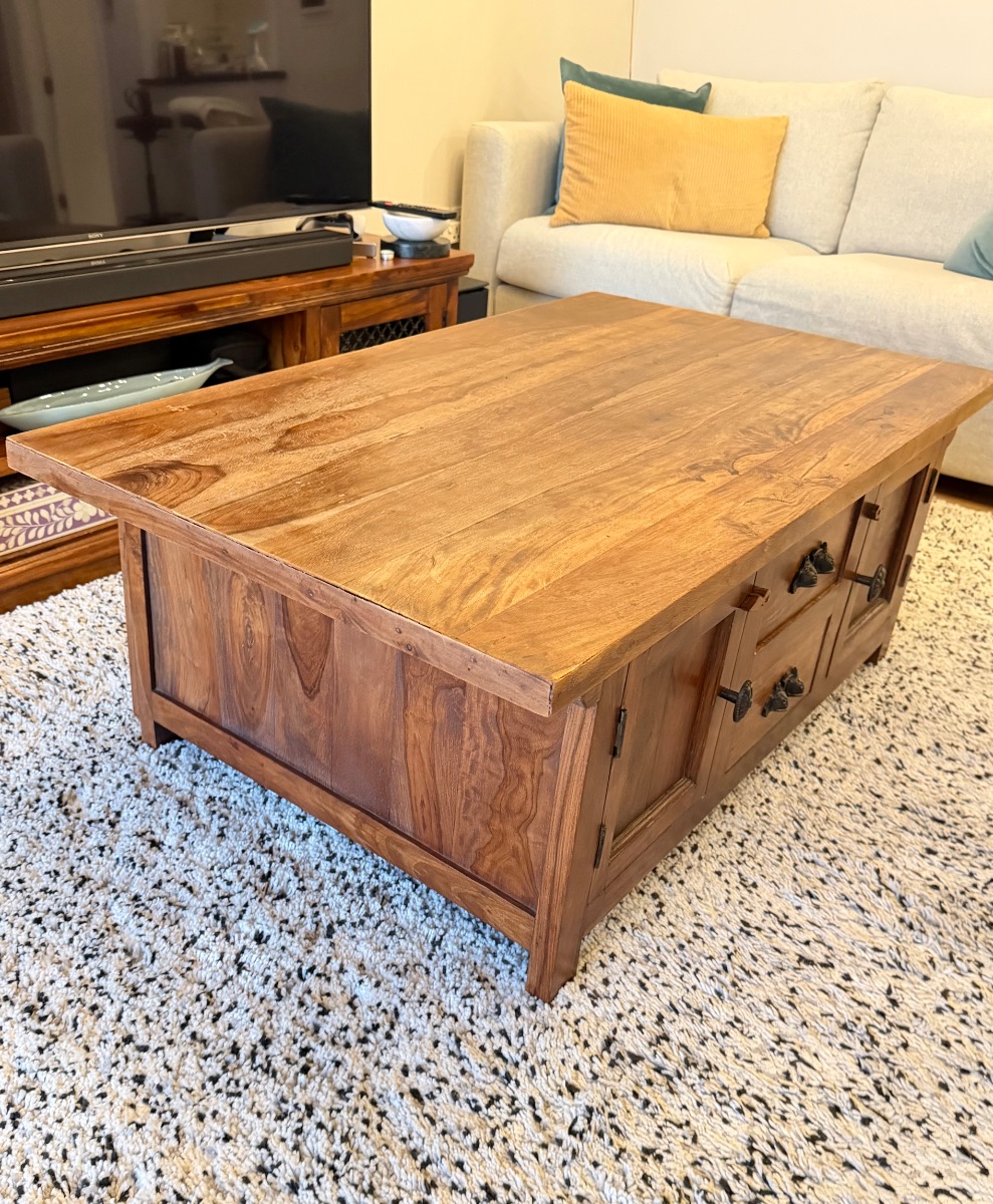 Marina Home Solid Wood Coffee Table with storage - vintage photo 2
