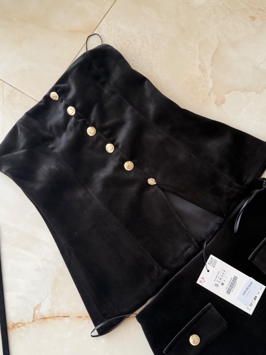 Zara Black Corset & Mini Skirt Set photo 3