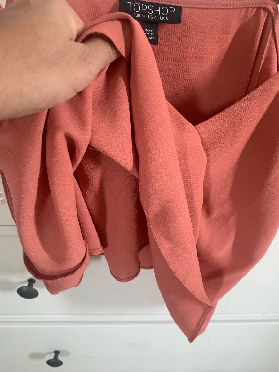 Topshop Brick Colored Chiffon top photo 3