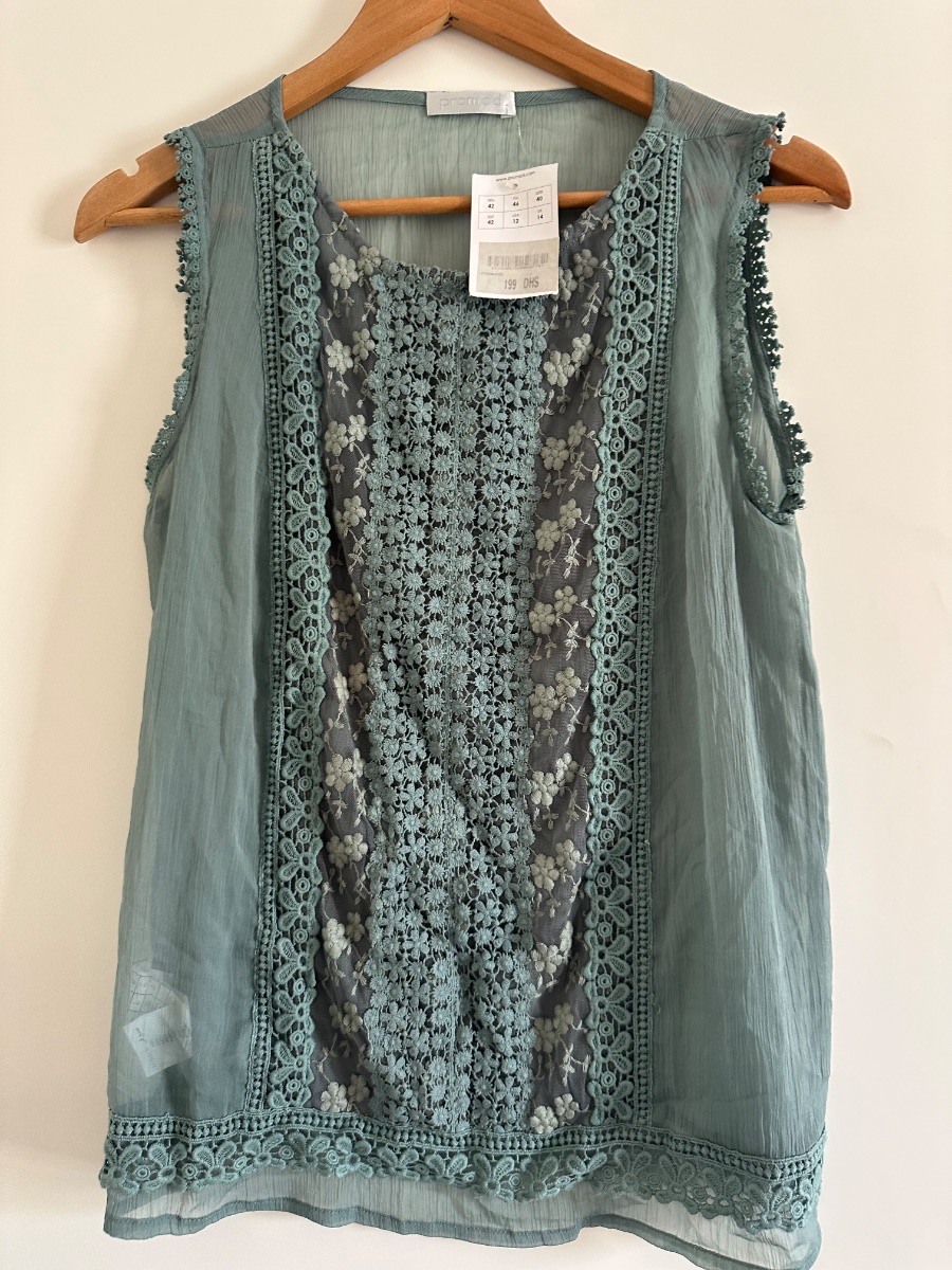Promod green sleeveless top