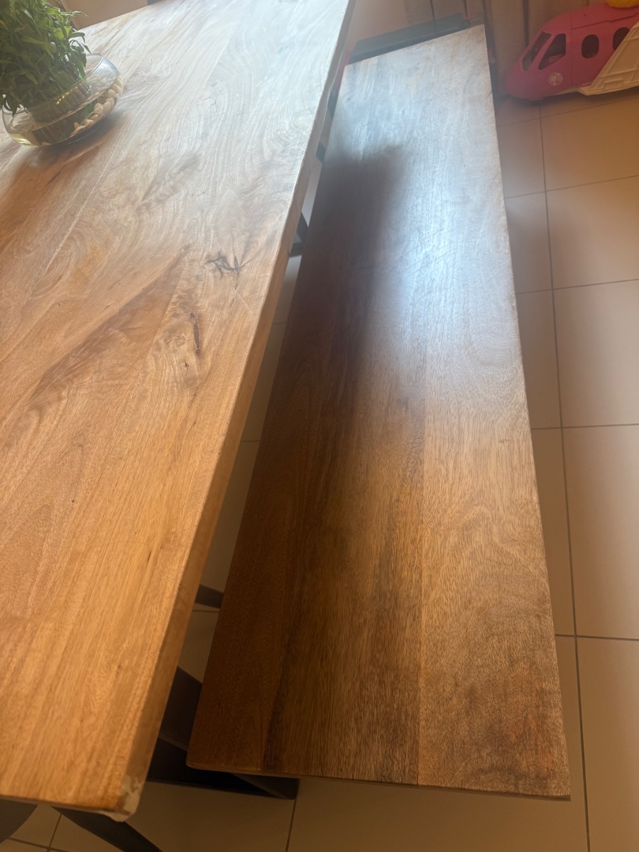 Dining table with bench and 4 chairs photo 2