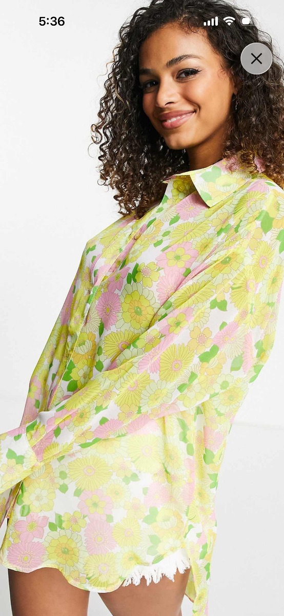 ASOS Floral print longline shirt photo 3