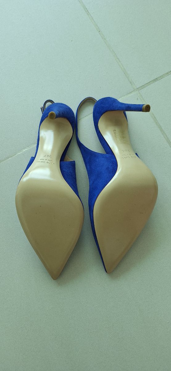 Vero Cuoio Heel Pumps Electric Blue Suede EU38.5 - New photo 3