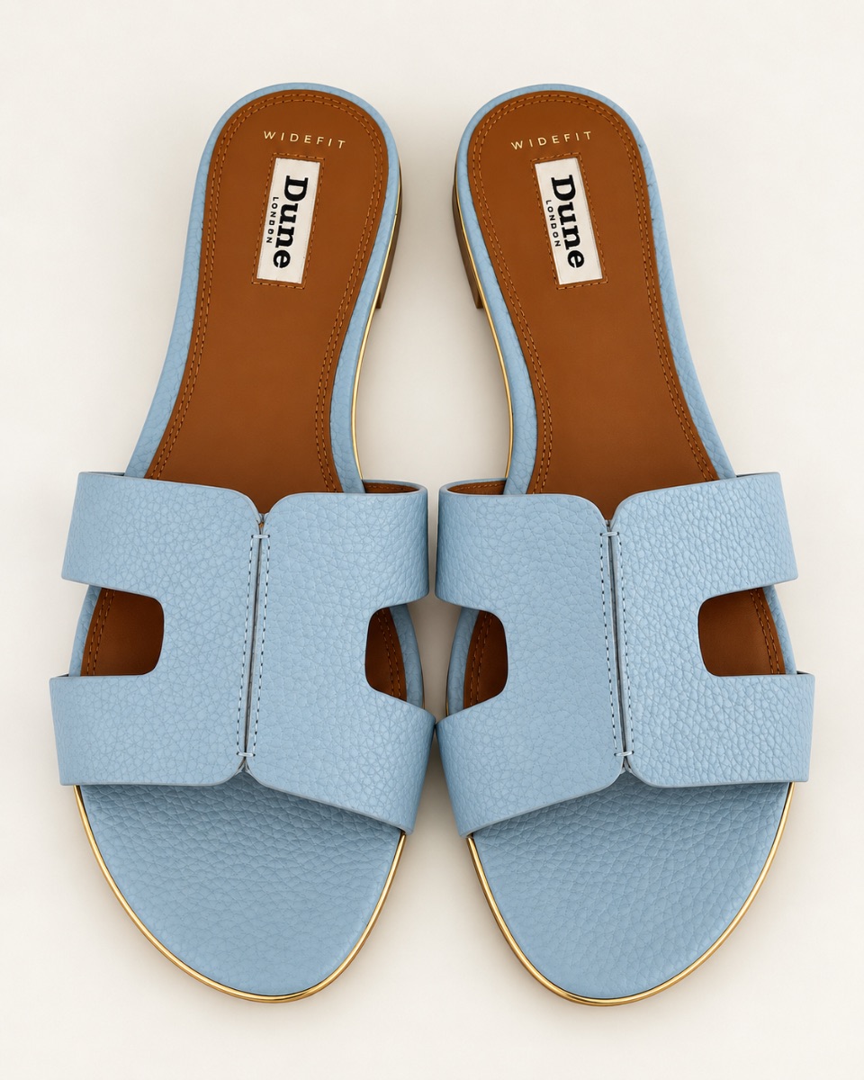 Dune Slides light blue colour worn once