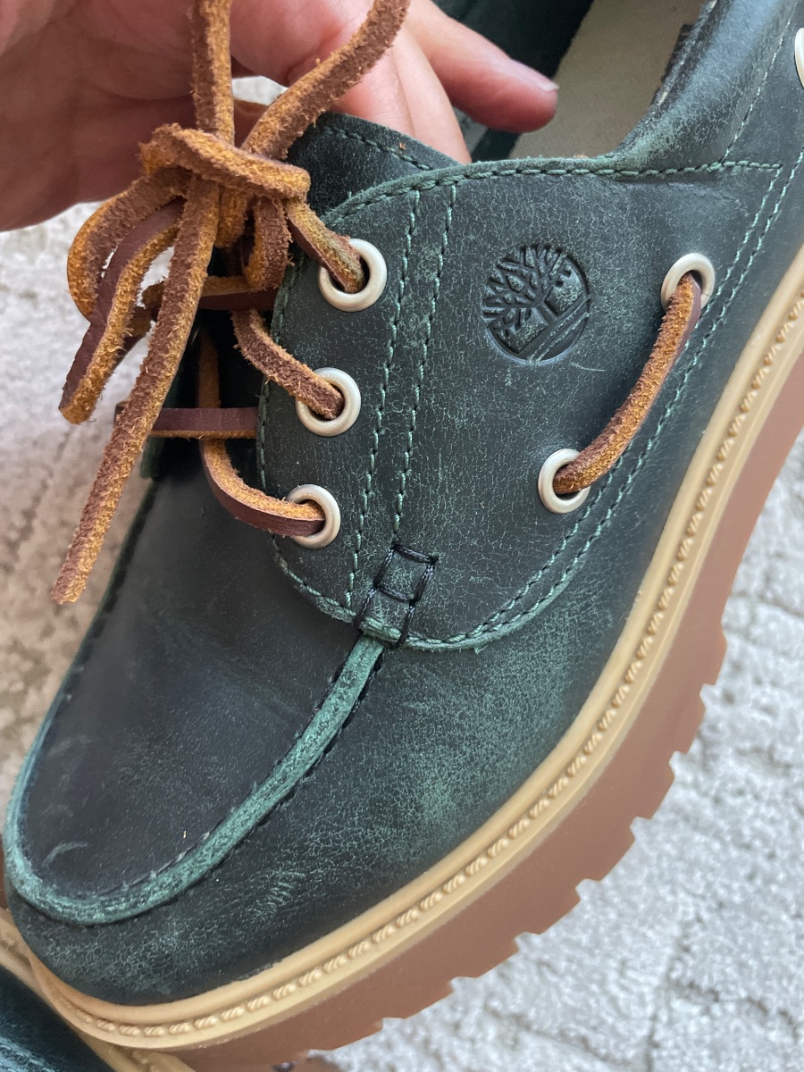 Timberland green leather chunky boat shoe photo 3