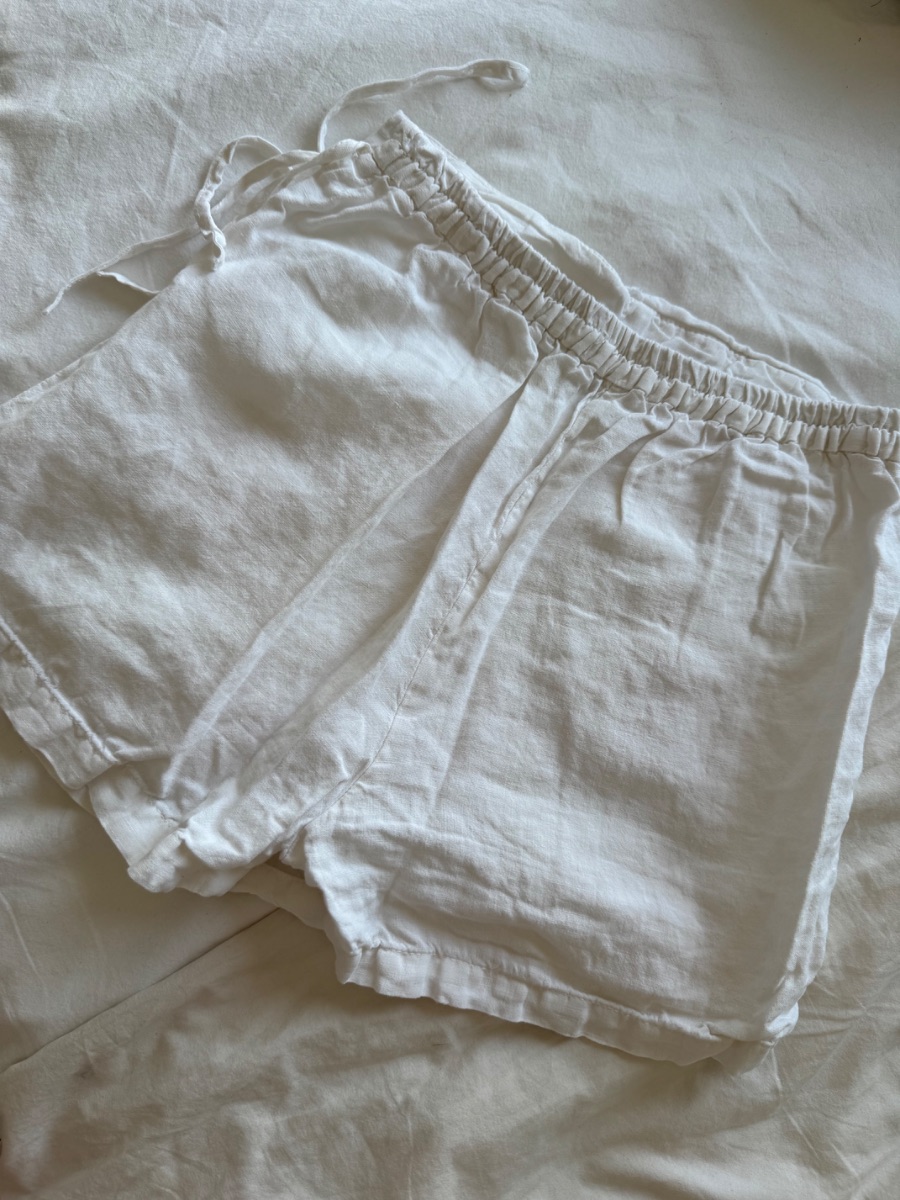 Botique white linen skort photo 2