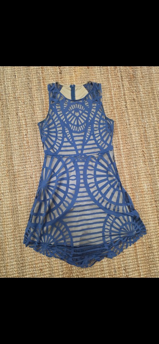 Blue laser cut dress