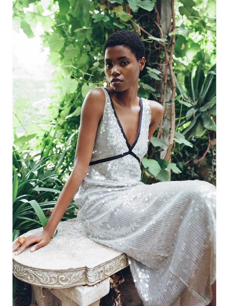 ZARA sequin party midi dress photo 2