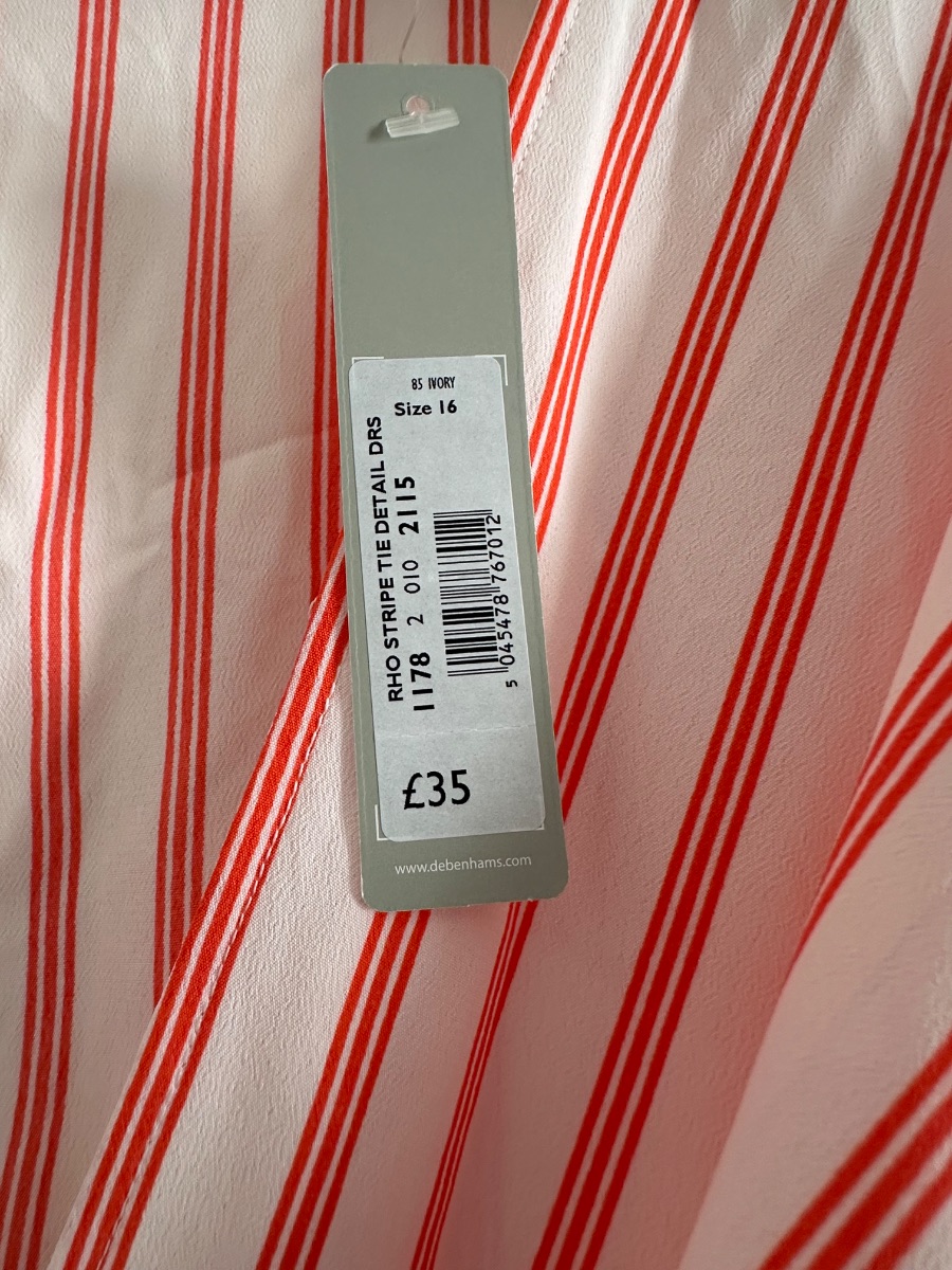 Red Herring Orange and White striped dress photo 2