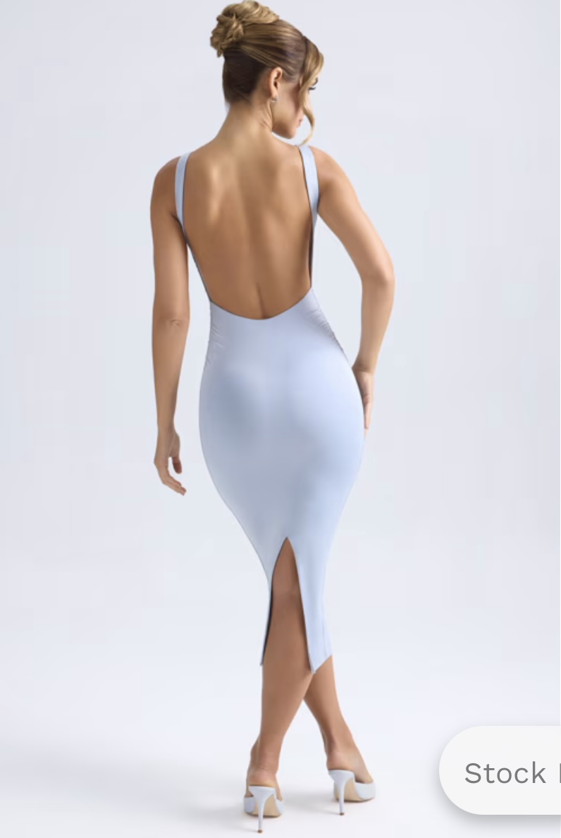 Oh Polly blue midaxi open back dress photo 2