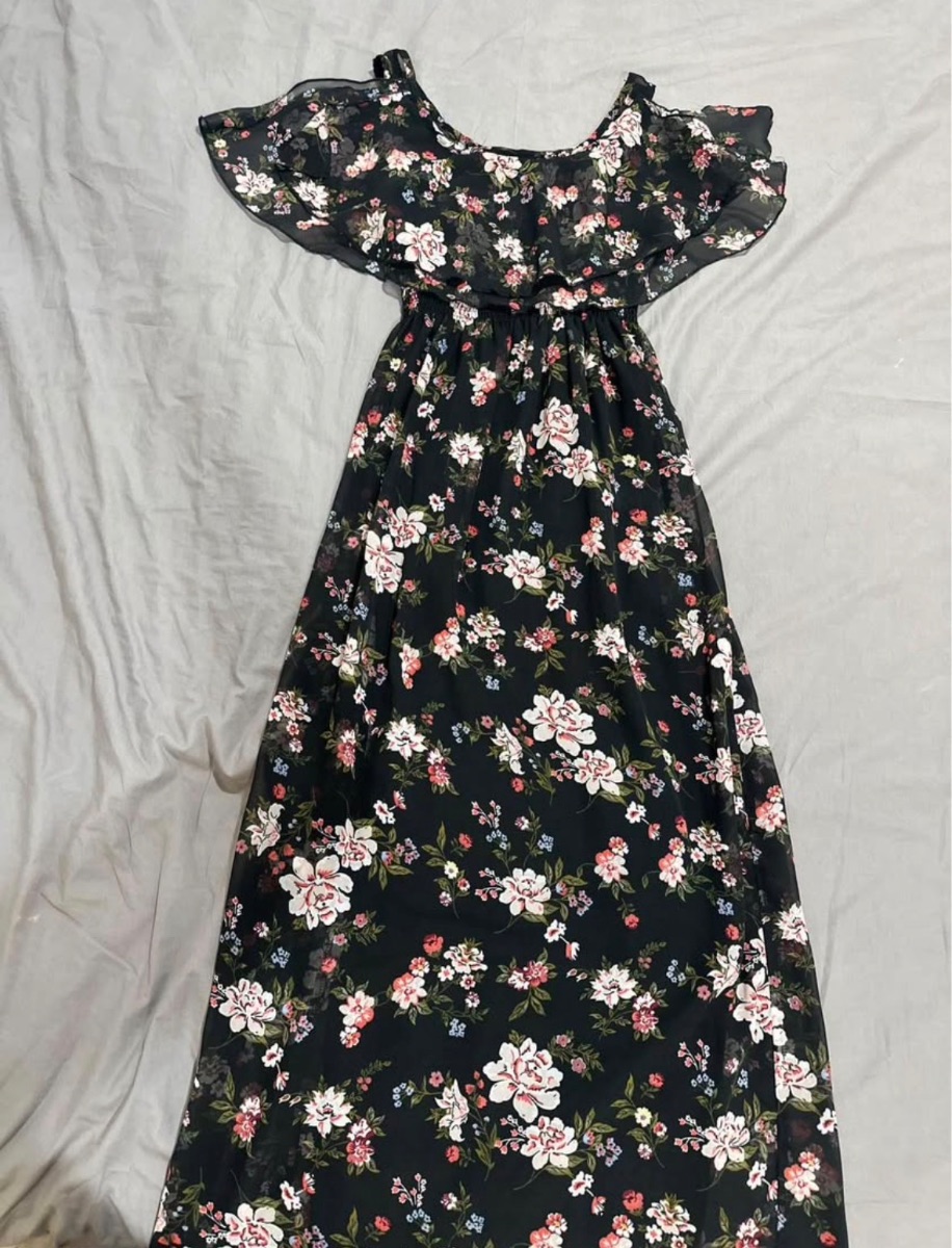 Bershka Long Floral Dress
