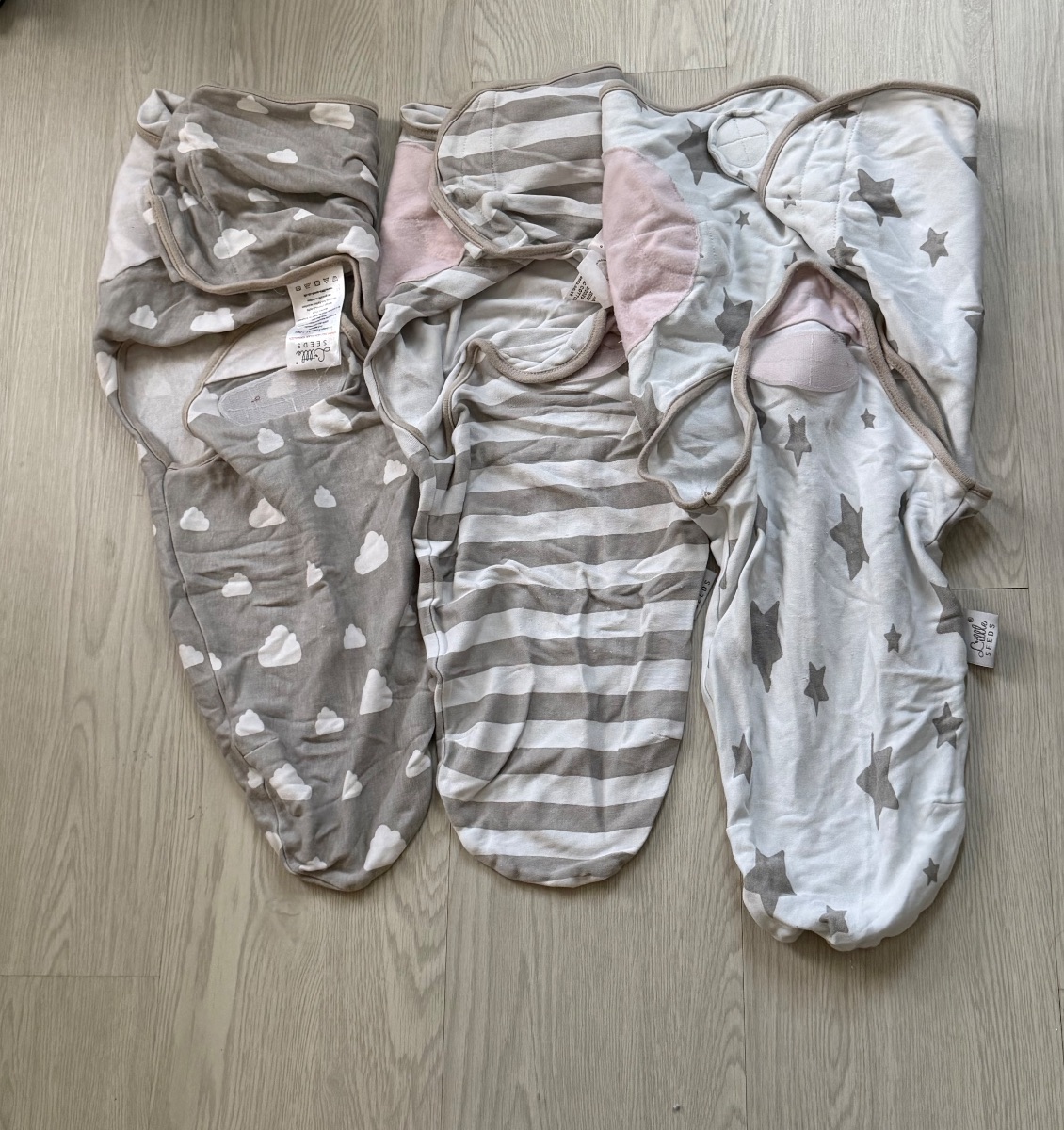 Amazon Set of 3 velcro newborn swaddles