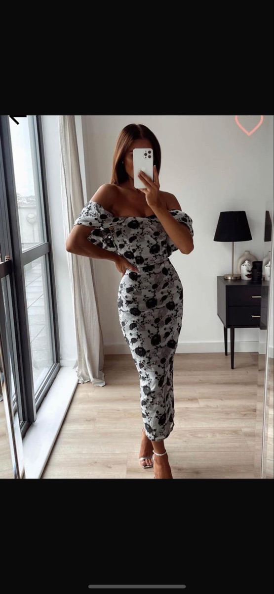 In the Style midi Bardot dress Size 12/14