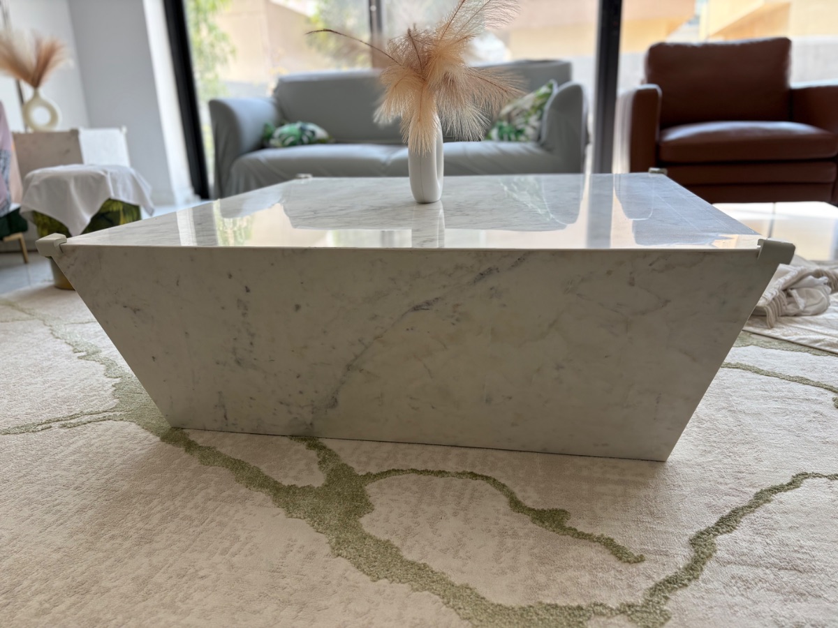 Homecode Marble cube coffee table with 2 sides table photo 3