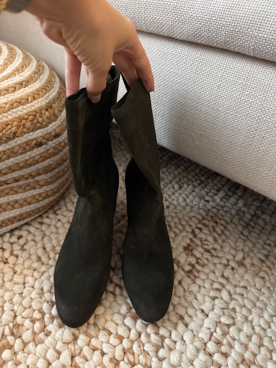Neiman Marcus Olive Suede Boots - brand new and never worn - size 8.5 US - EU 39 - UK 6 photo 3