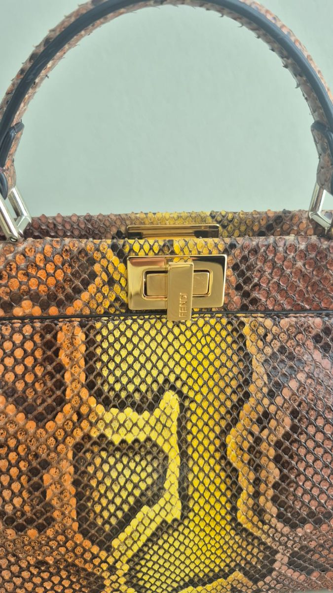 Fendi Peekaboo Python Bag Yellow/Brown photo 2