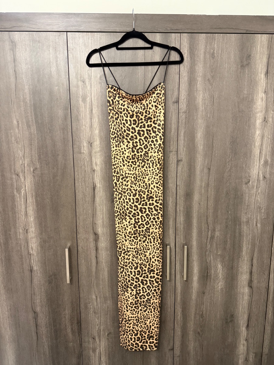Bershka leopard print midaxi dress