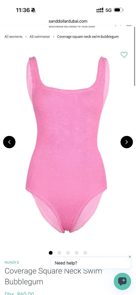 Hunza coverage bubblegum swim suit