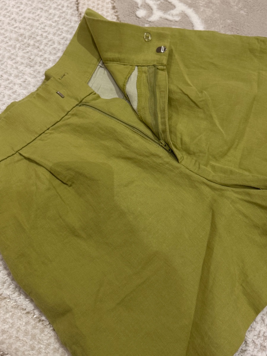 Zara Green Linen Trousers photo 3